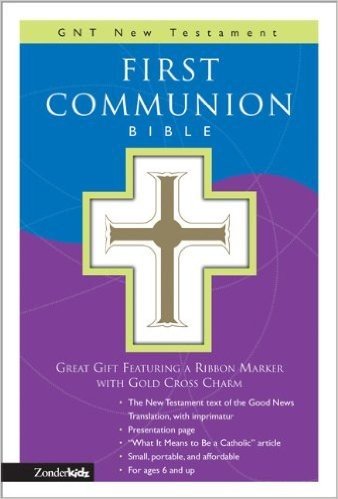 First Communion Bible-GNV-Compact [With Gold Cross Charm on Ribbon Marker]
