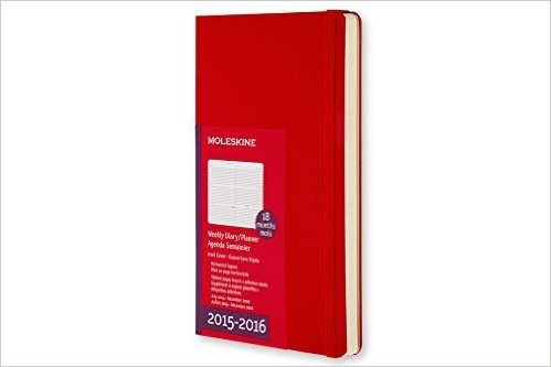Moleskine 2015-2016 Weekly Planner, Horizontal, 18m, Pocket, Scarlet Red, Hard Cover (3.5 X 5.5)