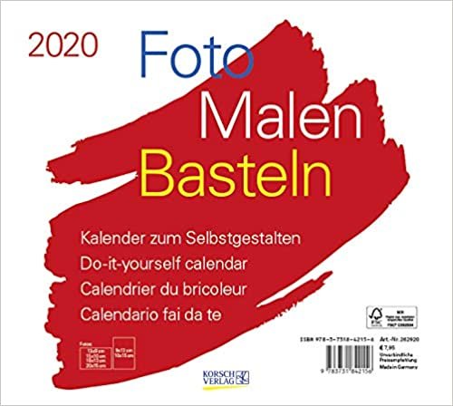 Foto-Malen-Basteln Bastelkalender quer weiß 2020