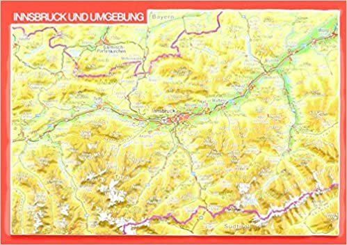 Reliefpostkarte Insbruck und Umgebung