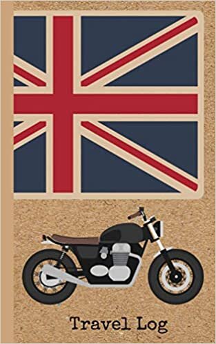 indir Travel Log/Journal/Notebook &quot;Union Jack Motorcycle&quot; Small Travel Log/Notebook: 140 Pages of 5&quot; x 8&quot; Lined and Grid Paper for Travel Journaling and Notetaking