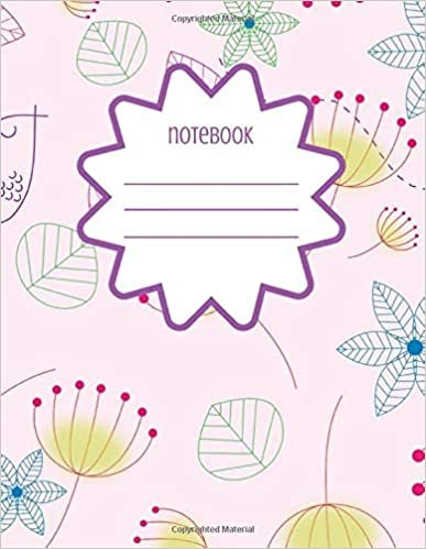 indir Notebook: Adorable Bird and Flowers 8.5 inch by 11 inch Blank, 110 Page, College Ruled, Lined Notebook/Journal