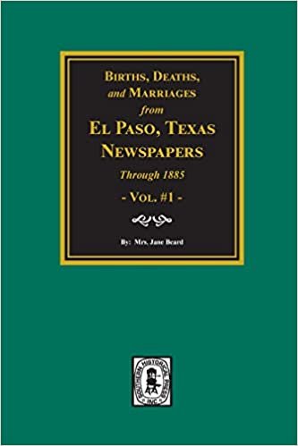 Births, Deaths and Marriages from El Paso Newspapers Through 1885