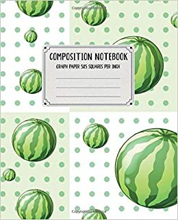 indir Composition Notebook: Watermelon Graph Paper 5x5 Squares Per Inch Quad Ruled 100 Sheets 7.5” x 9.25” - Math &amp; Science Composition Book for Students and Kids
