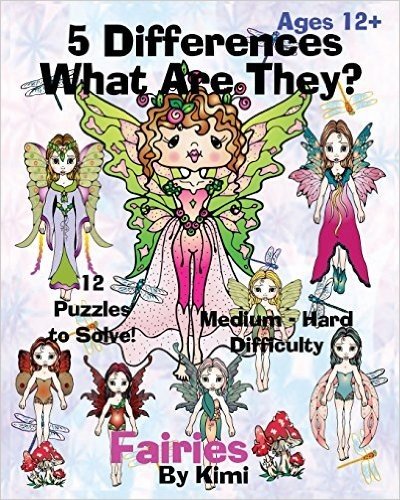 5 Differences- What Are They?- Fairies: Medium to Hard Difficulty Series