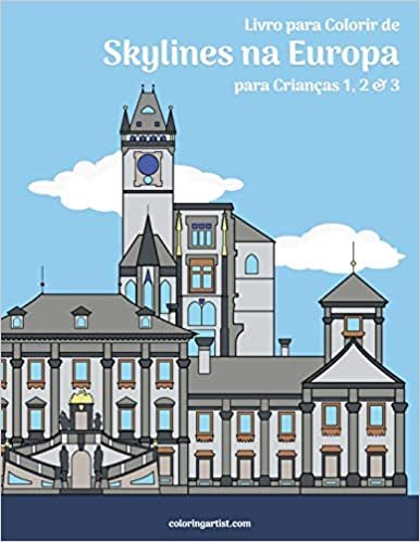 Livro para Colorir de Skylines na Europa para Crianças 1, 2 & 3