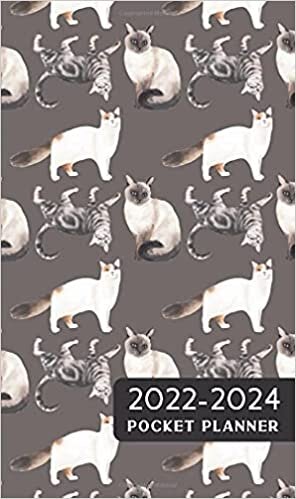 indir 2022-2024 monthly pocket planner: 3-Year Monthly Calendar For Purse with Cute Cat Cover | January 2022 - December 2024 | 36 Month Calendar Agenda Schedule Organizer