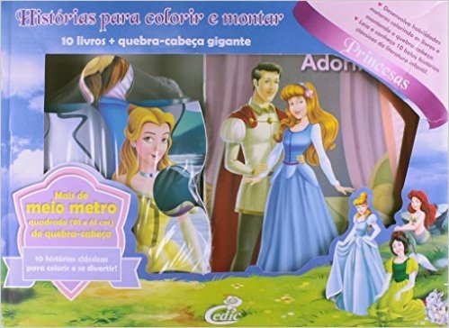 Historias Para Colorir E Montar Princesas (+ Giz De Cera)