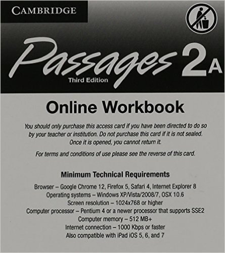 Passages Level 2 Online Workbook a Activation Code Card