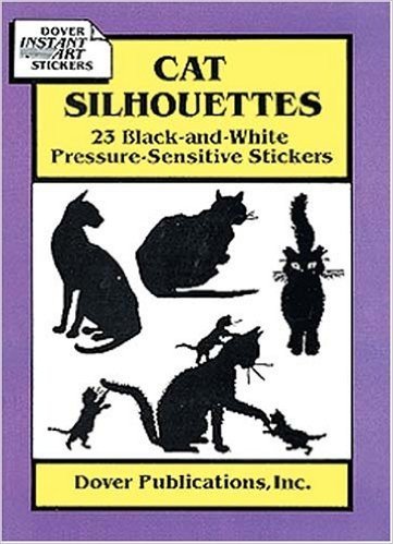 Cat Silhouettes: 23 Black-And-White Pressure-Sensitive Stickers