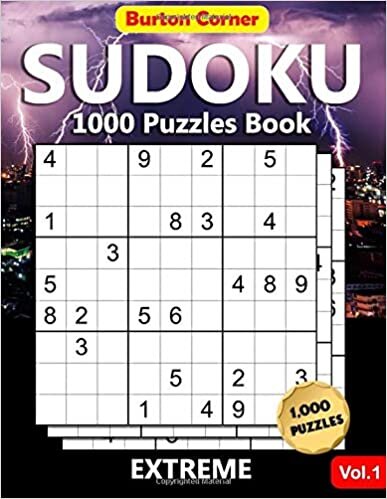 Sudoku 1000 Puzzles Book: Extreme Difficult 9x9 Sudoku Puzzles Brain Games Book for Expert Adults with Solution Vol.1
