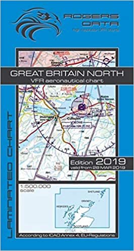 Great Britain North Rogers Data VFR Luftfahrtkarte 500k: England Nord VFR Luftfahrtkarte – ICAO Karte, Maßstab 1:500.000