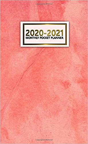 indir 2020-2021 Monthly Pocket Planner: Cute Coral Watercolor Two-Year (24 Months) Monthly Pocket Planner &amp; Agenda | 2 Year Organizer with Phone Book, Password Log &amp; Notebook