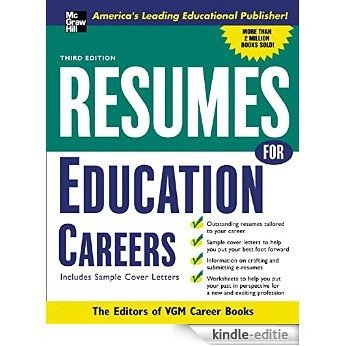 Resumes for Education Careers: With Sample Cover Letters (McGraw-Hill Professional Resumes) [Kindle-editie]