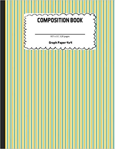 indir The Composition Book: Graph Paper 4x4: Quad Ruled 4x4-VOL.WA01, The Notebook For Design Projects, Mapping, Designing Floorplans, Tiling, Playing Pen ... Planning Embroidery, Cross Stitch Or Knitting