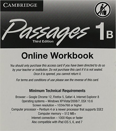 Passages Level 1 Online Workbook B Activation Code Card baixar