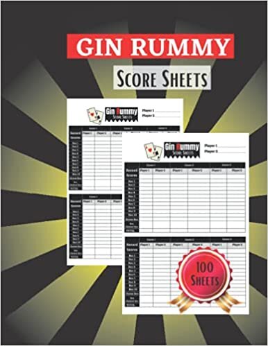 indir GIN RUMMY SCORE SHEETS: 100 large Gin Rummy Score Book | Gin Rummy Score Pads | Record Keeper Book | Perfect Scorebook for Scorekeeping | Size 8,5&quot;x11&quot; 100 Score Pages