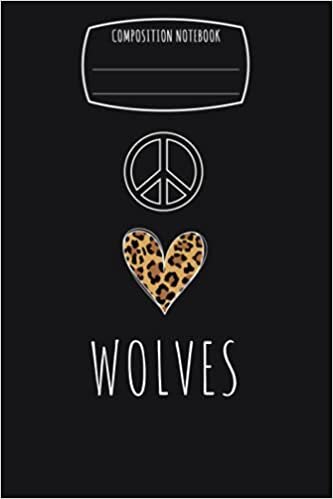 indir Peace Love Heart Wolves Notebook &amp; Journal &amp; Composition Notebook &amp; Logbook College Ruled 6x9 110 page Logbook