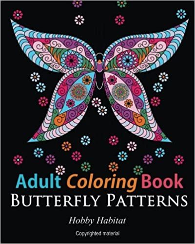 indir Yetiskin Renklendirme Kitaplari: Kelebek Zentangle Desenleri: 31 Guzel, Stres Giderici Kelebek Boyama Tasarimlari (Hobi Habitat Boyama Kitaplari)