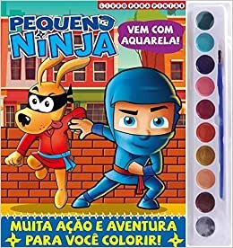 Pequeno Ninja Livro Para Pintar com Aquarela