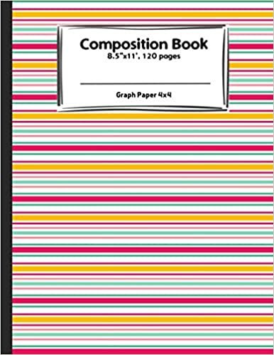 indir The Composition Book: Graph Paper 4x4: Quad Ruled 4x4-VOL.WA11, The Notebook For Design Projects, Mapping, Designing Floorplans, Tiling, Playing Pen ... Planning Embroidery, Cross Stitch Or Knitting