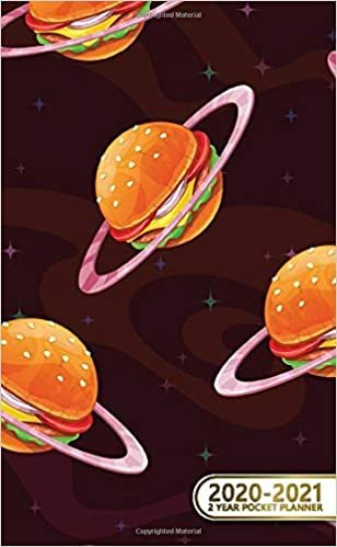 indir 2020-2021 2 Year Pocket Planner: Cute Two-Year (24 Months) Monthly Pocket Planner &amp; Agenda | 2 Year Organizer with Phone Book, Password Log &amp; Notebook | Funky Burger &amp; Galaxy Pattern