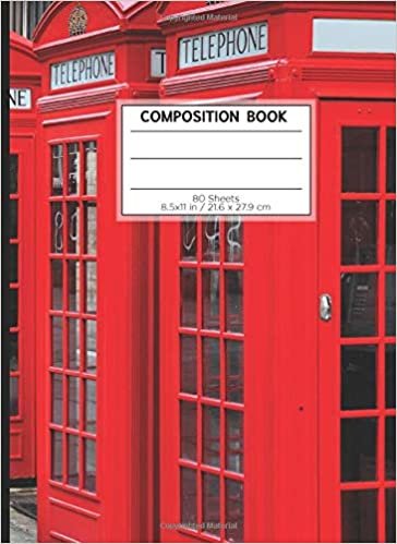 indir COMPOSITION BOOK 80 SHEETS 8.5x11 in / 21.6 x 27.9 cm: A4 Lined Ruled Notebook | &quot;Phone Booth&quot; | Workbook for Teens Kids Students Boys | Writing Notes School College | Grammar | Languages