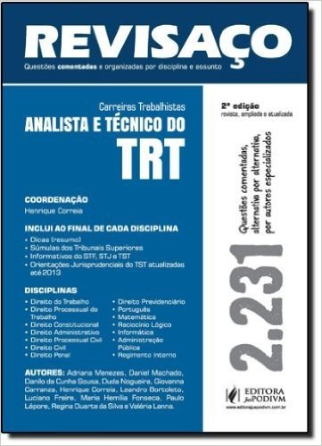 Revisaco - Analista Tecnico Do Trt - 2.231 Questoes Comentadas