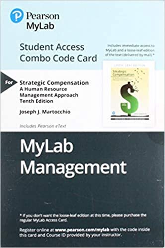 indir Mylab Management with Pearson Etext -- Combo Access Card -- For Strategic Compensation: A Human Resource Management Approach