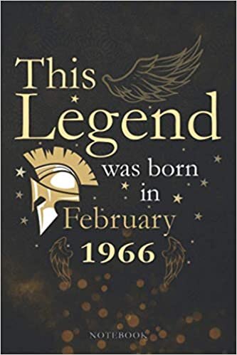 indir This Legend Was Born In February 1966 Lined Notebook Journal Gift: Monthly, 114 Pages, 6x9 inch, Appointment, Paycheck Budget, PocketPlanner, Agenda, Appointment