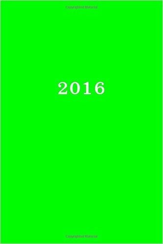 2016: Kalender/Agenda: 1 Week Op 2 Pagina's, Formaat CA. A5, Kaft Groen