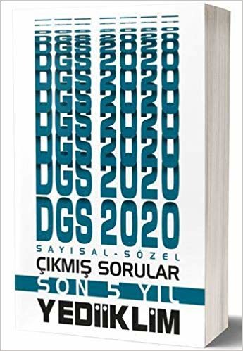 Yediiklim 2020 DGS Sayısal Sözel Son 5 Yıl Çıkmış Sorular