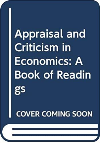 indir Appraisal and Criticism in Economics: A Book of Readings