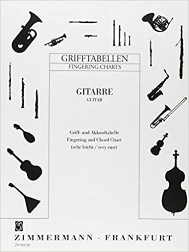 Grifftabelle für Gitarre: Griff- und Akkordtabelle (sehr leicht). Gitarre.