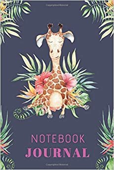 indir Notebook Journal: Cute Floral Giraffe Notebook Journal For Girls Blank Paper, 110 Pages For Writing Notes And Drawing