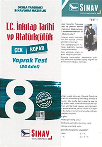 Sınav 8. Sınıf TEOG T.C. Inkılap Tarihi ve Atatürkçülük Çek Kopar Yaprak Test 32 Adet