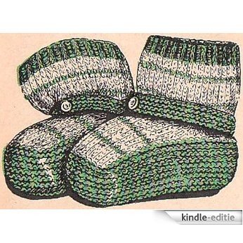 Infant's Slipper Socks Knitting Pattern Baby Vintage Knit Booties EBook Download (English Edition) [Kindle-editie]