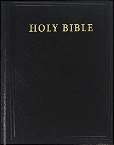 KJV Lectern Bible with Apocrypha, Black Goatskin Leather over Boards, KJ986:XAB: Authorized King James Version Lectern Bible with Apocrypha