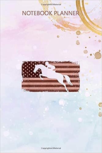 indir Notebook Planner Show Jumping Horse English Riding American Flag Design: Meal, Simple, Simple, Over 100 Pages, Budget, Daily Journal, Agenda, 6x9 inch