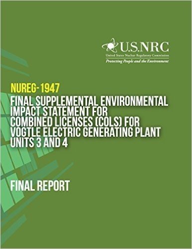 Final Supplemental Environmental Impact Statement for Combined Licenses (Cols) for Vogtle Electric Generating Plant Units 3 and 4