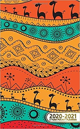 indir 2020-2021 2 Year Pocket Planner: Cute Two-Year (24 Months) Monthly Pocket Planner &amp; Agenda | 2 Year Organizer with Phone Book, Password Log &amp; Notebook | Pretty African Tribal Pattern