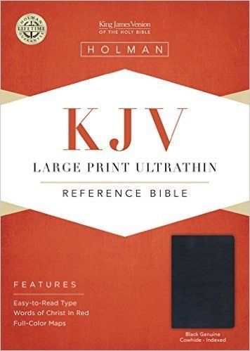 KJV Large Print Ultrathin Reference Bible, Black Genuine Leather Indexed baixar