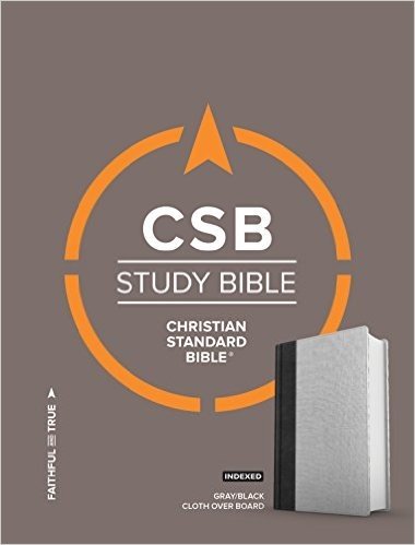 CSB Study Bible, Gray/Black Cloth Over Board, Indexed