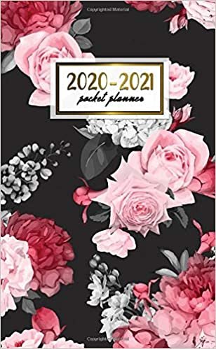 indir 2020-2021 Pocket Planner: 2 Year Pocket Monthly Organizer &amp; Calendar | Cute Floral Two-Year (24 months) Agenda With Phone Book, Password Log and Notebook | Red &amp; Pink Rose Print