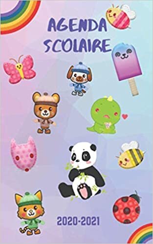 Agenda Scolaire 2020 2021: Agenda Journalier Kawaii Animal Panda Chien Ours Renard Papillon Abeille Coccinelle Monstre | 292 pages collège lycée étudiant 12*20cm