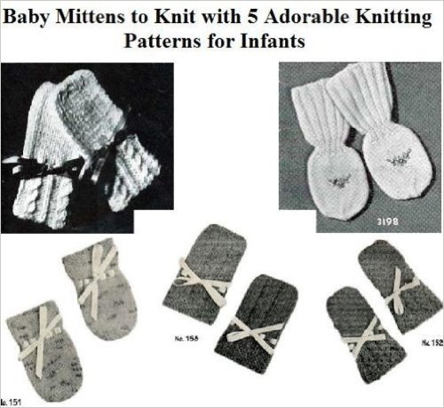 Luvas de bebê de tricô com 5 padrões adorável de tricô para bebês