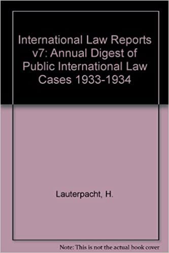 International Law Reports v7: Annual Digest of Public International Law Cases 1933-1934