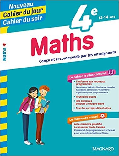 indir Cahier du jour / Cahier du soir - Maths 4e (Jour soir Cahiers collège)