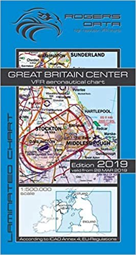Great Britain Center Rogers Data VFR Luftfahrtkarte 500k: England Zentrum VFR Luftfahrtkarte – ICAO Karte, Maßstab 1:500.000
