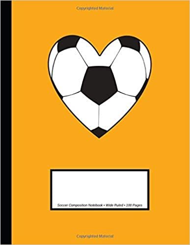 indir Soccer Composition Notebook: Wide Ruled | 100 Pages | One Subject Daily Journal Notebook | Orange Soccer Ball Heart